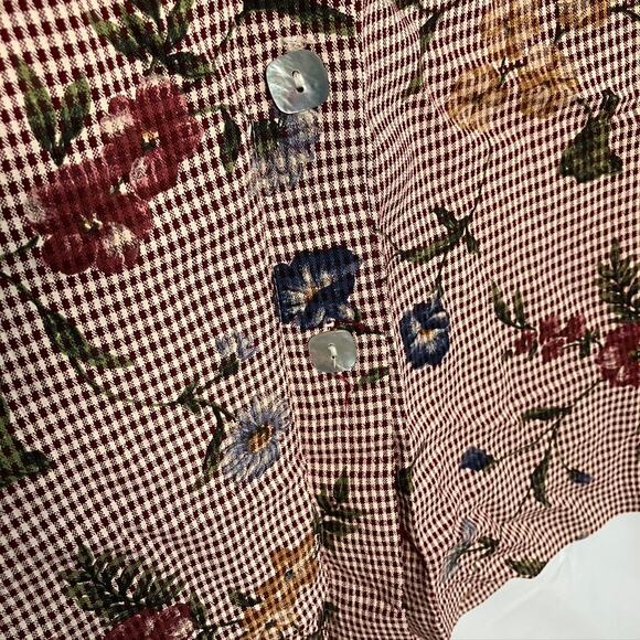 Vintage Teddi Floral Button Front Maxi skirt Women Med Cottage Prairie Peasant - Picture 6 of 13